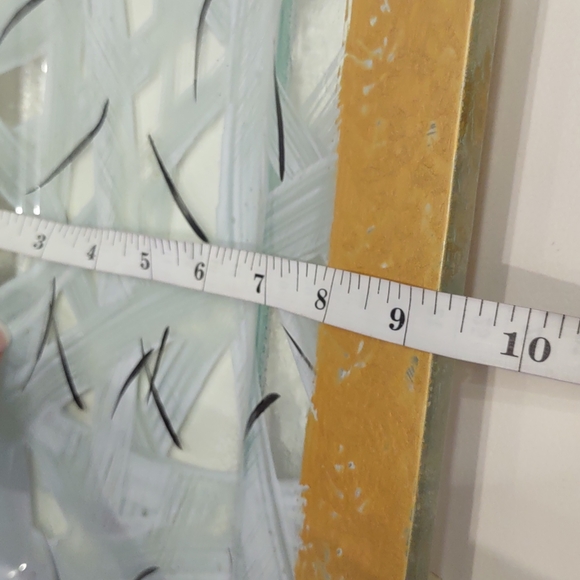 Handmade in Israel Naharlya Glass Tray Andreas Meyer Gold White Painted Art - Picture 6 of 8